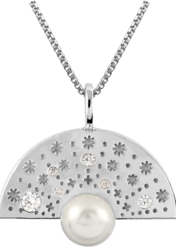 Jacques Lemans SE-C175A Damen Kette Halskette Collier Anhänger Sterlingsilber mit White Topaz und Perle